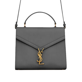 Y Cassandra Medium Top Handle in Box Y Leather and Suede