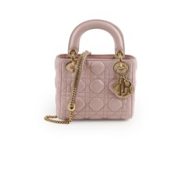 Christian Dior Lambskin Mini Lady Dior Baby Pink