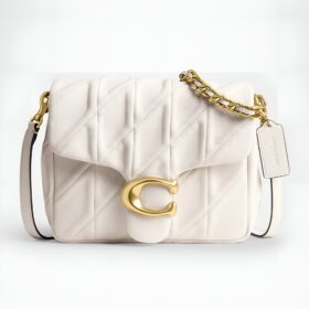 Tabby Time Square Quilted Washed Leather Shoulder Bag